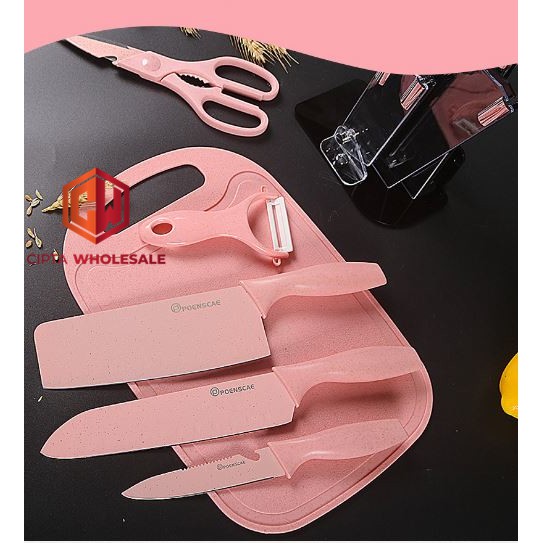 Pisau dapur Set kitchen Knife Set Alat dapur set Gift premium 7 in 1 POENSCAE