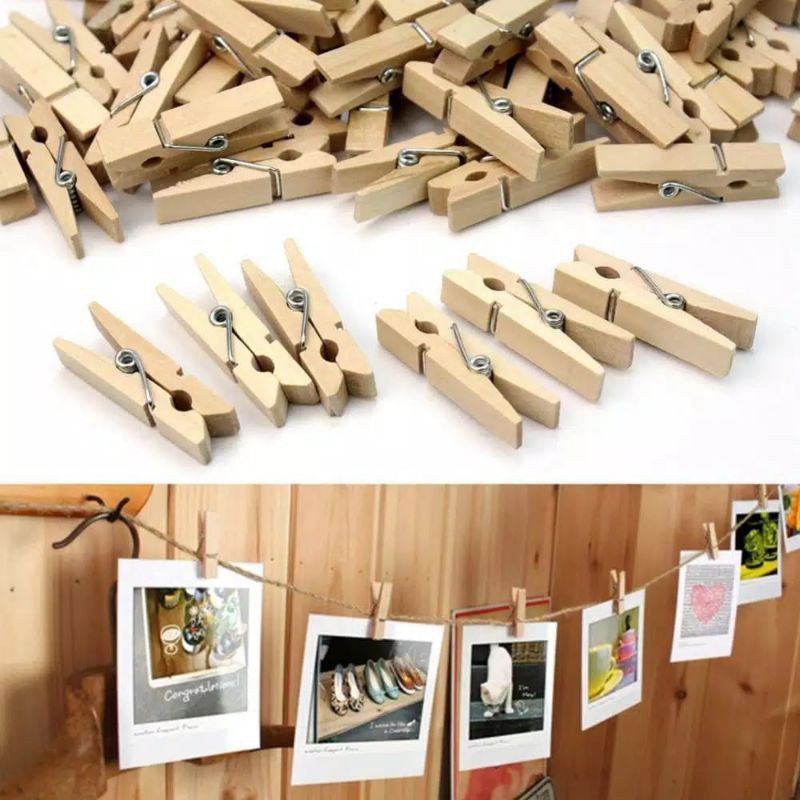 PENJEPIT KAYU FOTO POLAROID/ WOODEN CLIP, •BEPINK OFFICIAL•