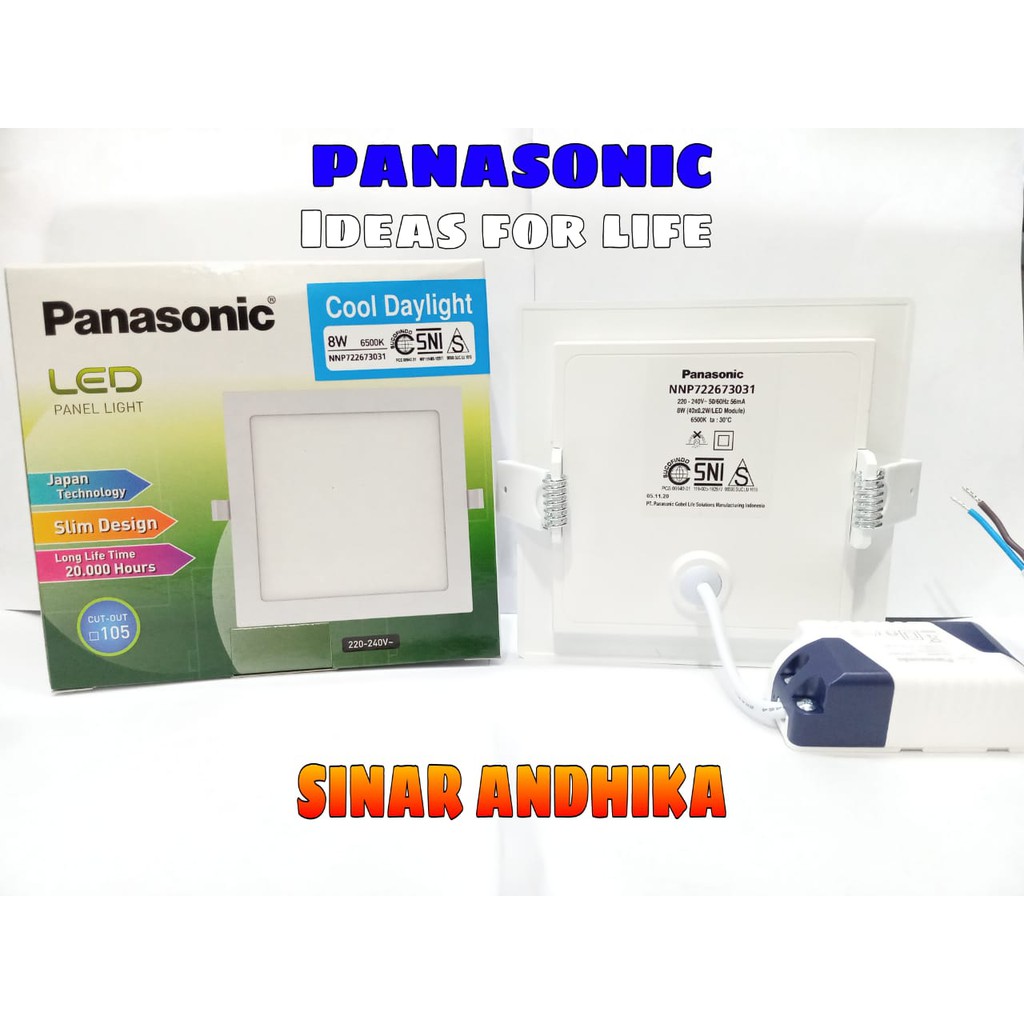 LAMPU LED DOWNLIGHT (SLIM) PANEL KOTAK PANASONIC 8 WATT NNP 72267/NNP 72257