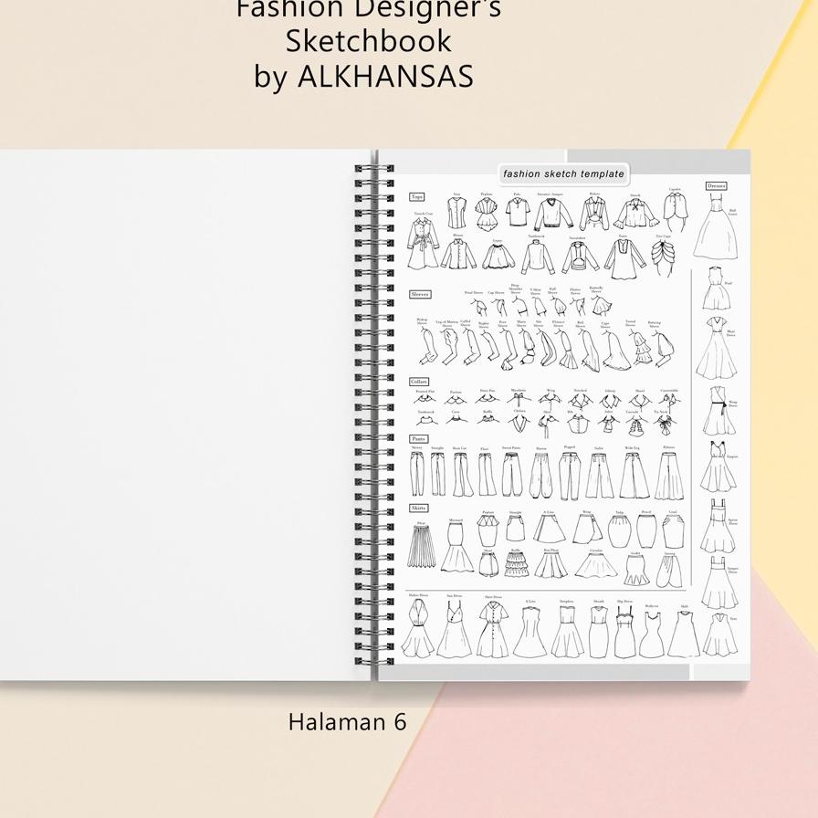 

[Bayar ditempat] T9046 Buku Gambar Fashion Designer (Fashion Designer's Sketchbook) by ALKHANSAS (Volume 8) T90