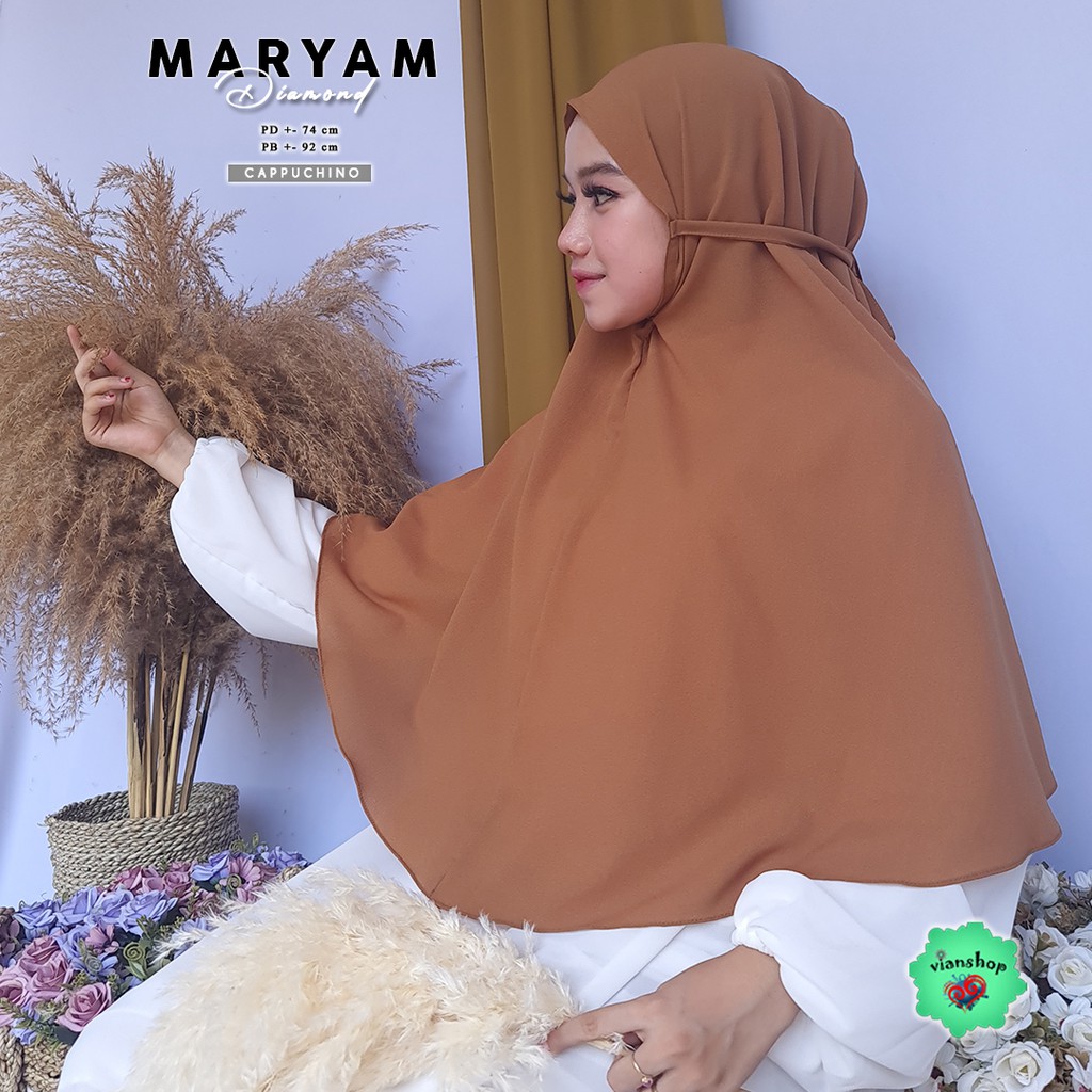 jilbab maryam PART 1 bergo tali non ped,bergo naswa , jilbab 1 layer , jilbab instan,jilbab cantik-maryam CAPUCHINO