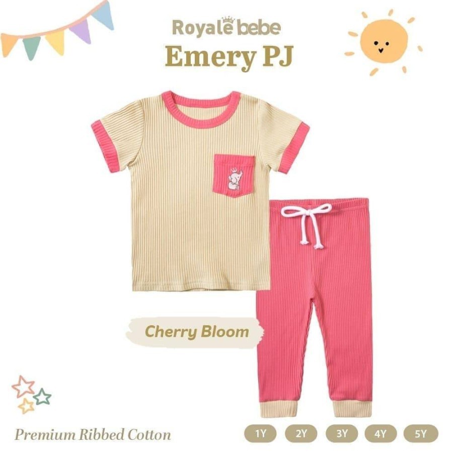 Royal Bebe EMERY PJ Setelan Baju Pendek + Celana Panjang / Piyama Anak / Pajamas Anak