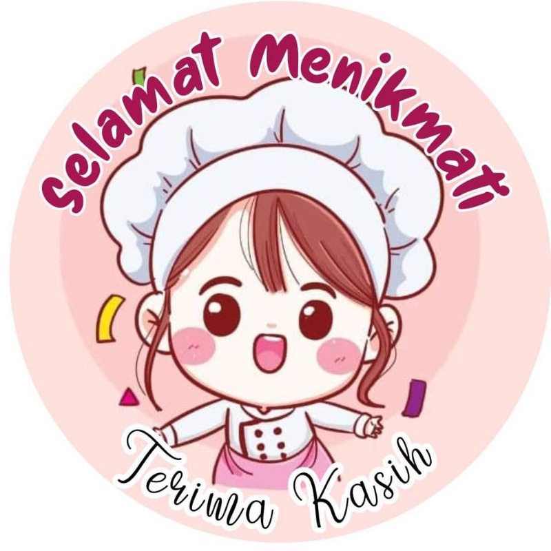 

stiker label produk bentuk bulat
