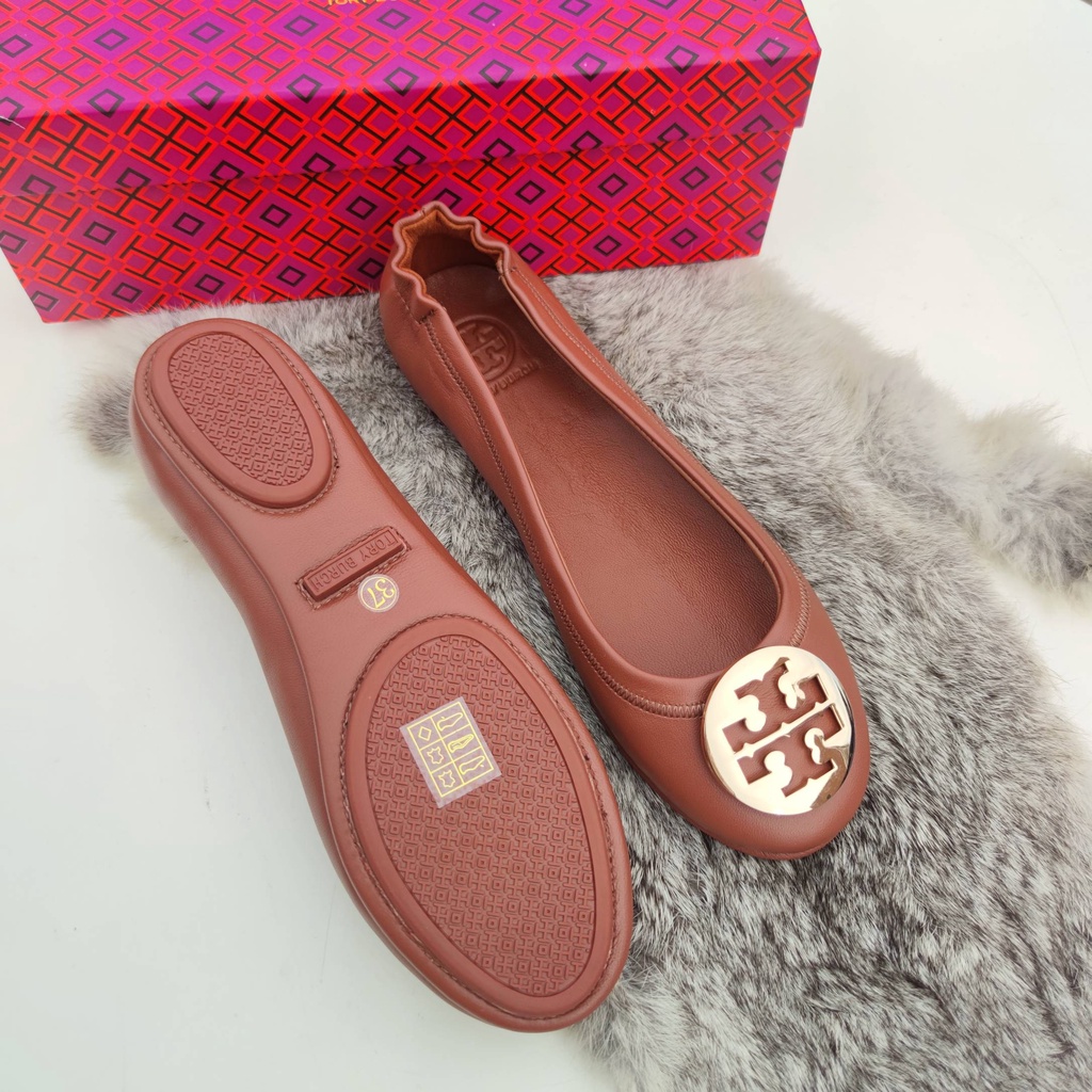 [Instant/Same Day] STB02  TORYBURCH Ori TB Sheepskin ladies flat shoes flat shoes  xie