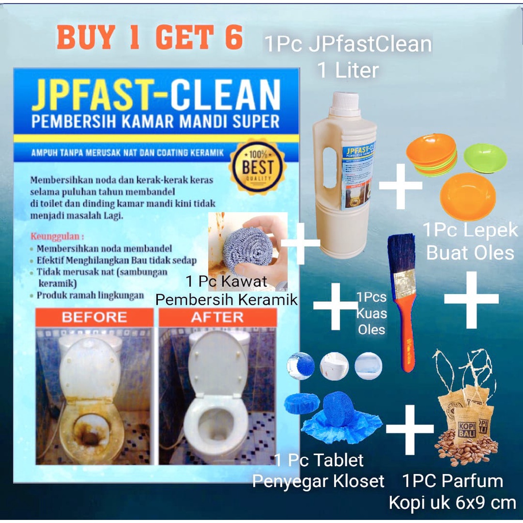 (PROMO)JP FAST-CLEAN 1 LITER PEMBERSIH KERAK KERAMIK SUPER KILAT &quot;GARANSI UANG KEMBALI&quot;