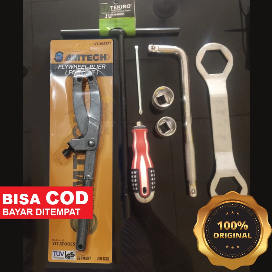 Paket Set Kunci CVT Treker Tahanan Paket 7 pcs Kunci Shock 19 22 Kunci Pully CVT Stang Gagang Kunci 
