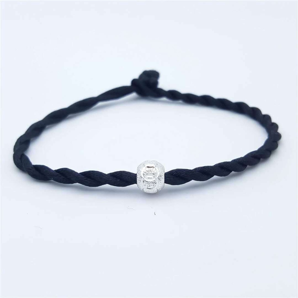 Gelang Tali Merah Rantai Manik-Manik Perak Untuk Hadiah Pasangan