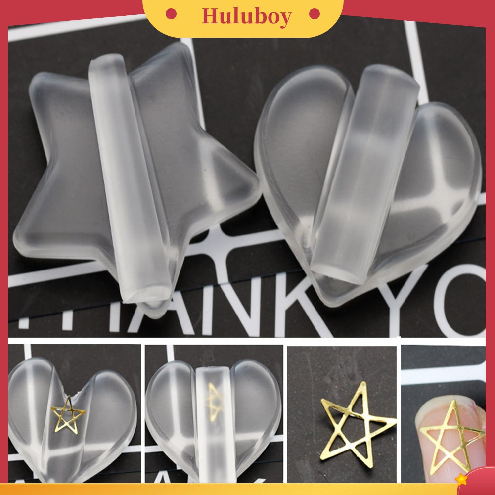 Huluboy Huluboy♡ Cetakan Bentuk Bintang / Hati Transparan Untuk Dekorasi Manicure