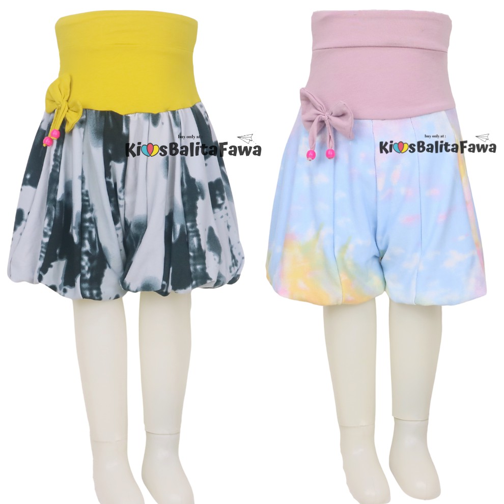 Celana Baloon uk. 5-6 Tahun / Celana Anak Perempuan Murah Pita Polos Short Pants Pop Kids Pendek