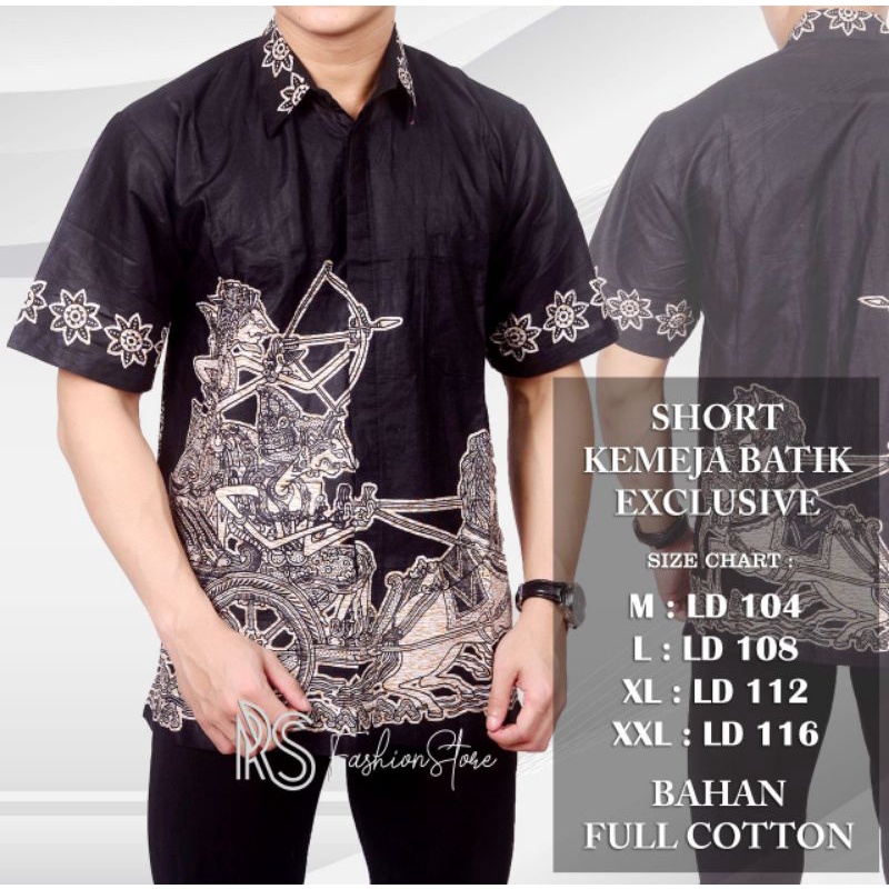 Baju Batik M L XL XXL JUMBO NEW ARRIVAL DISTRO BATIK HRB026 BATIK NOTOARTO HITAM MANIS /kemejabatik/batikmurah/batikkombinasiKemeja Batik Pria Moderen Lengan Pendek Motif Hitam Manis-WYM MANAH