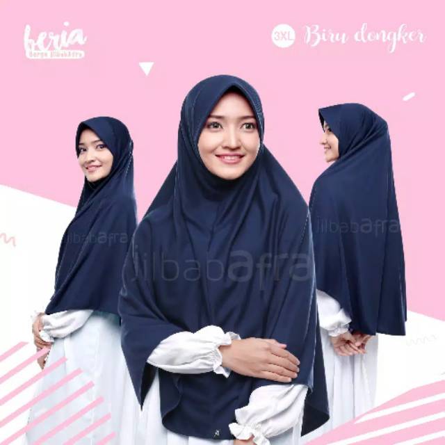 Jilbab Beria - Bergo Jilbab Afra - Hijab Instan Bahan Kaos