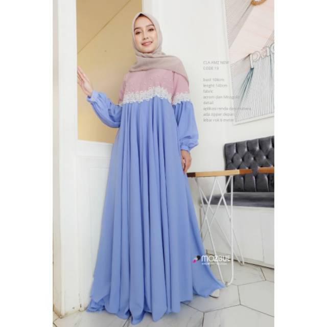 Cla dress ori Mozbue kekinian Ld 108 elegan syari outfit kondangan syari elgan busui mozbue