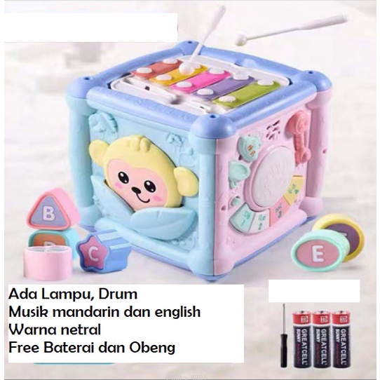 [BIG SALE] [FREE BATERAI DAN OBENG] Mainan 6in1 / mainan edukasi multifungsi bayi/anak dengan bermacam mainan dan lagu musik