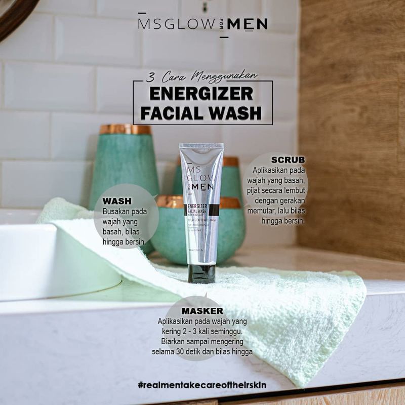 Ms Glow For Men Facial Wash | Sabun Cuci Muka Pria Ms Glow Men