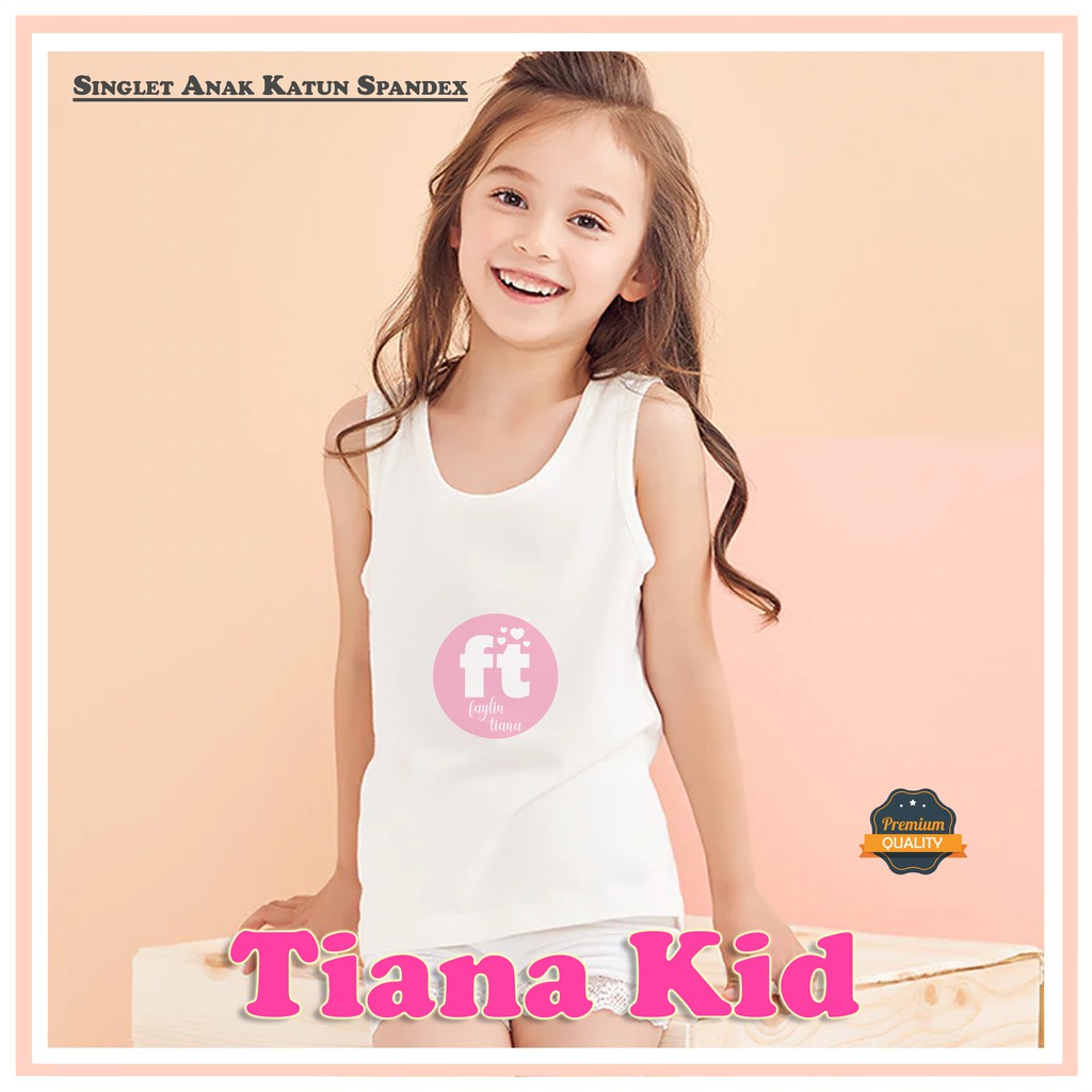 TIANA KIDS | Singlet Anak Putih KATUN SPANDEX / Tanktop Anak Putih / art TNK TB-02 PUTIH Tali Besar