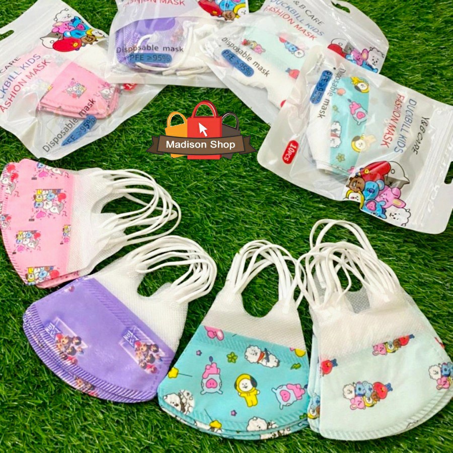 Masker Anak Duckbill BTS isi 10 Harga Grosir Murah Masker Anak 3 ply