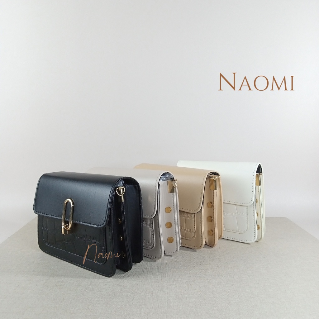 NAOMI - Amanda Sling Bag Import - Wanita Kulit Sintetis - Tas Selempang - Tas Traveling Hangout - Tas Wanita