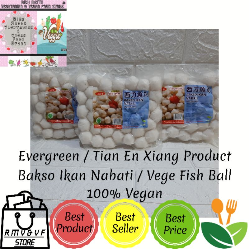 

Tian En Xiang / Evergreen - Bakso Ikan / Baso Ikan / Fish Ball Vegetarian Vegan 450gr
