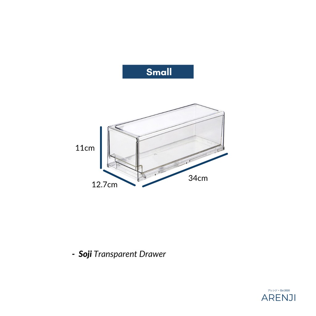 Soji Transparent Drawer - Storage Box Acrylic Organizer Multifungsi Aklirik