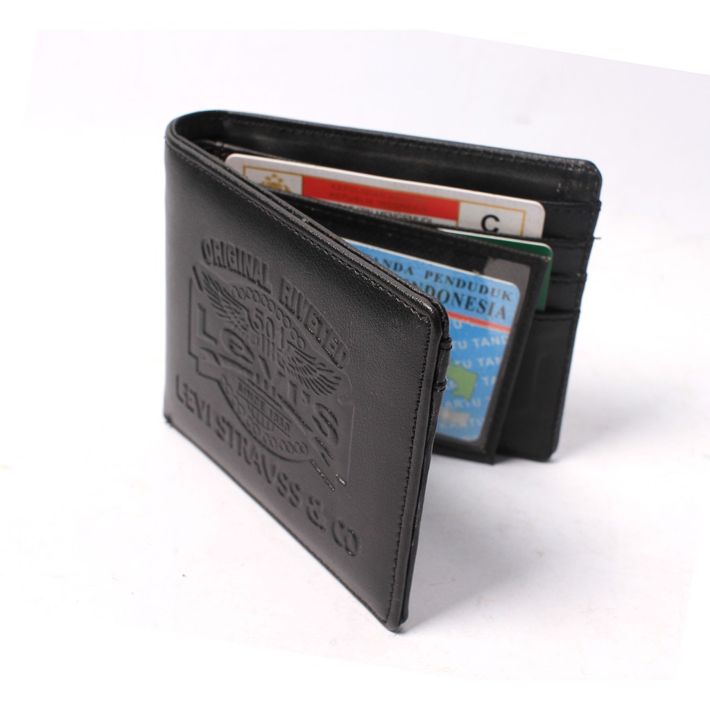 COD - FREE ONGKIR Dompet Pria FULL KULIT PVC PREMIUM ASLI Bergaransi Levi's-4