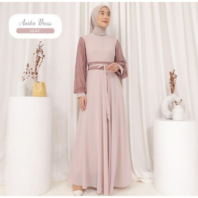 Ready Stok, Jastip: Gamaleea - Anika Dress Warna Lilac Size S