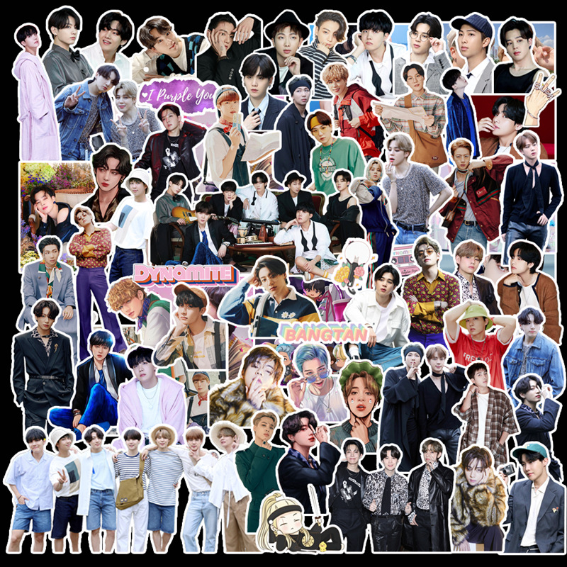 101pcs / Pak Stiker Foto Kpop Bts Bangtan Boys Diy Untuk Koper / Notebook / Diary