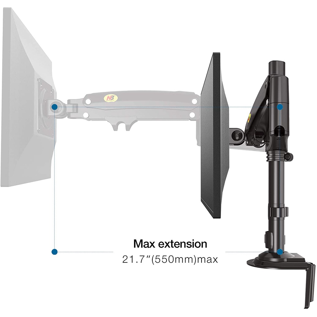 Bracket TV Dual Monitor LED 22 24 27 32 34 35 Inch NB H180 Desk Mount Stand Arm Gas Spring Meja TV Monitor