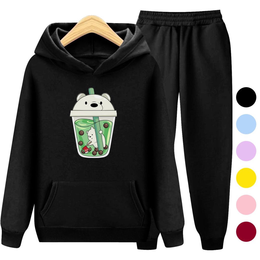 Setelan Anak Sweater Hoodie Panda / Sweater Anak Size S (3-5 Thn) M (5-7 Thn) XL(9-12 thn) XXL (13 + thn)