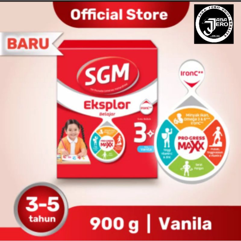 Sgm eksplor 3+ plus VaniLLa dan Madu  Coklat 900 gram SGM 3 plus susu formula 3-5 tahun
