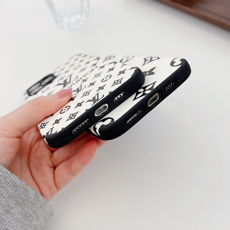 Fashion Black LV Soft Case iP iPhone 6 6S 7 8 + Plus X XR SE 2020 XS Max 11 12 Mini Pro Max