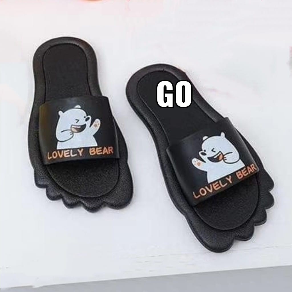 sogo Import LOVELY BEAR JARI Sandal Wanita Murah Slip Casual Teplek Sendal Cewek Flat