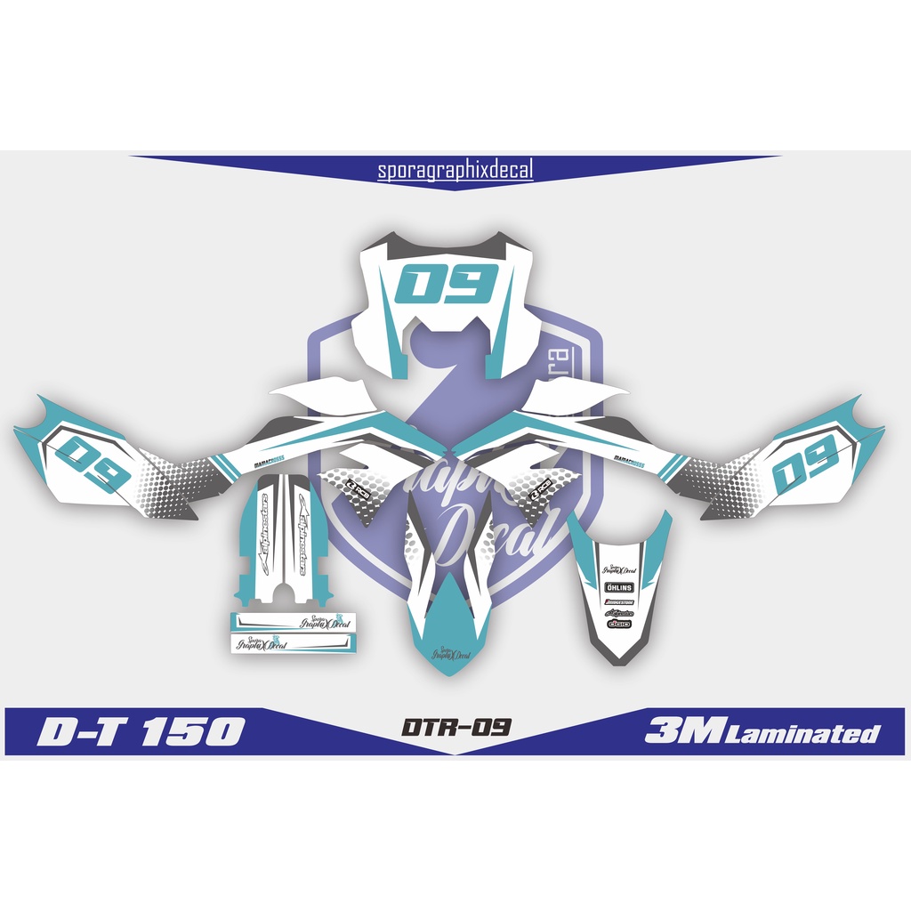 DECAL STICKER MOTOR CROSS D-TRACKER 150 FULLBODY - DESAIN DTR-09