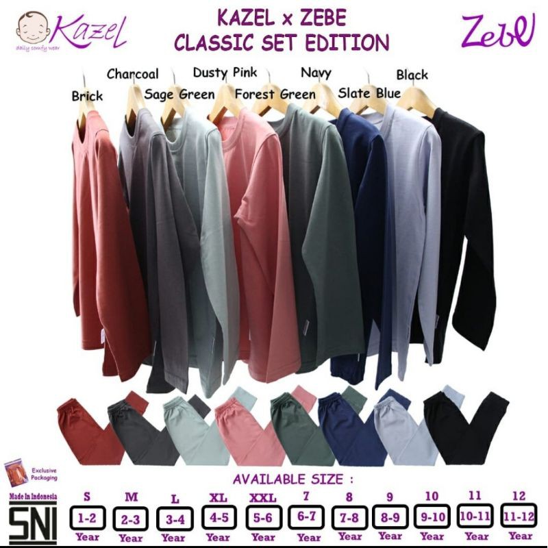 Kazel classic set edition part1/ piyama anak kazel zebe classic edition