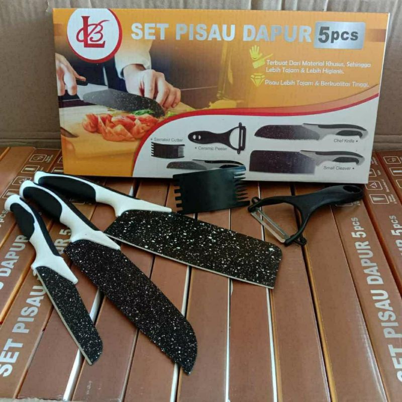 pisau dapur murah - pisau dapur set 5 pcs - set pisau dapur - pisau murah