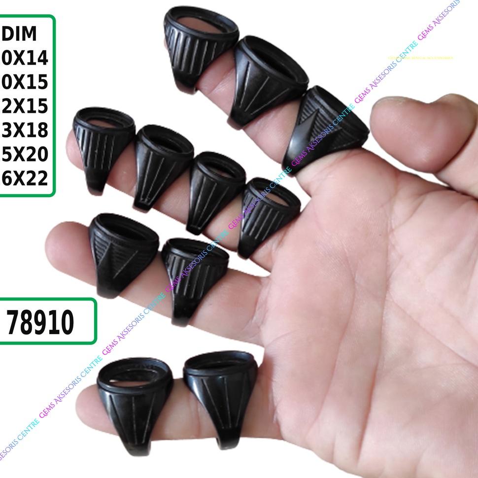 [SDU. 180869] BLACK RING EMBAN BATU AKIK MODEL TANAM