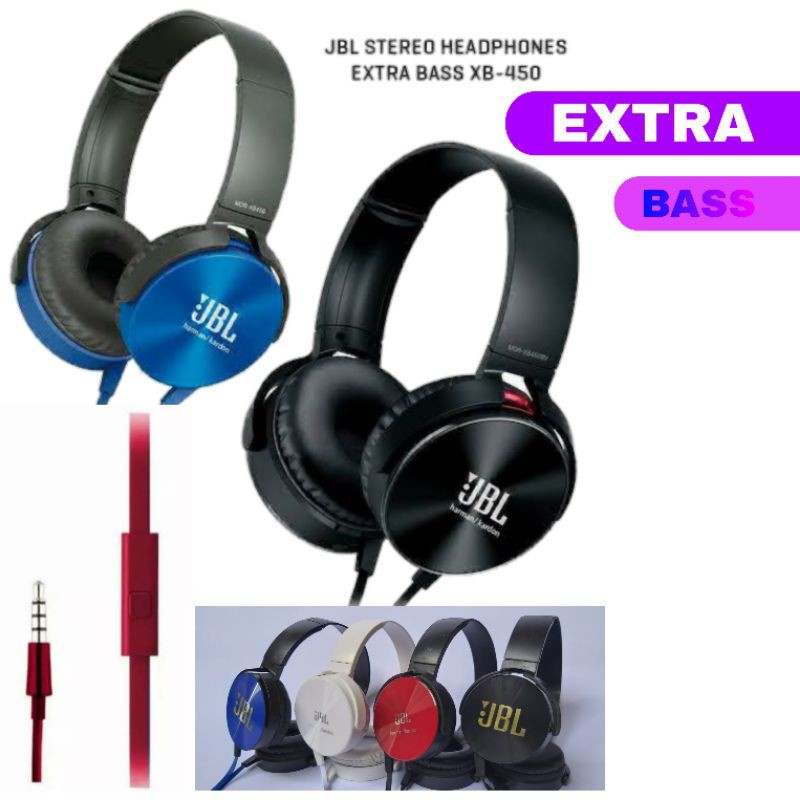 Headset JBL XB450 | Headphone JBL Mega BASS + mic Headset