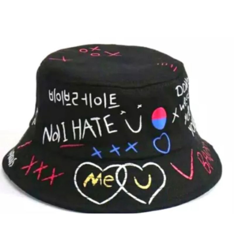 Topi Bayi/Topi Anak/Topi Apolo Bayi. Usia 0 - 2 Tahun-BUCKET K-POP [BLACK]