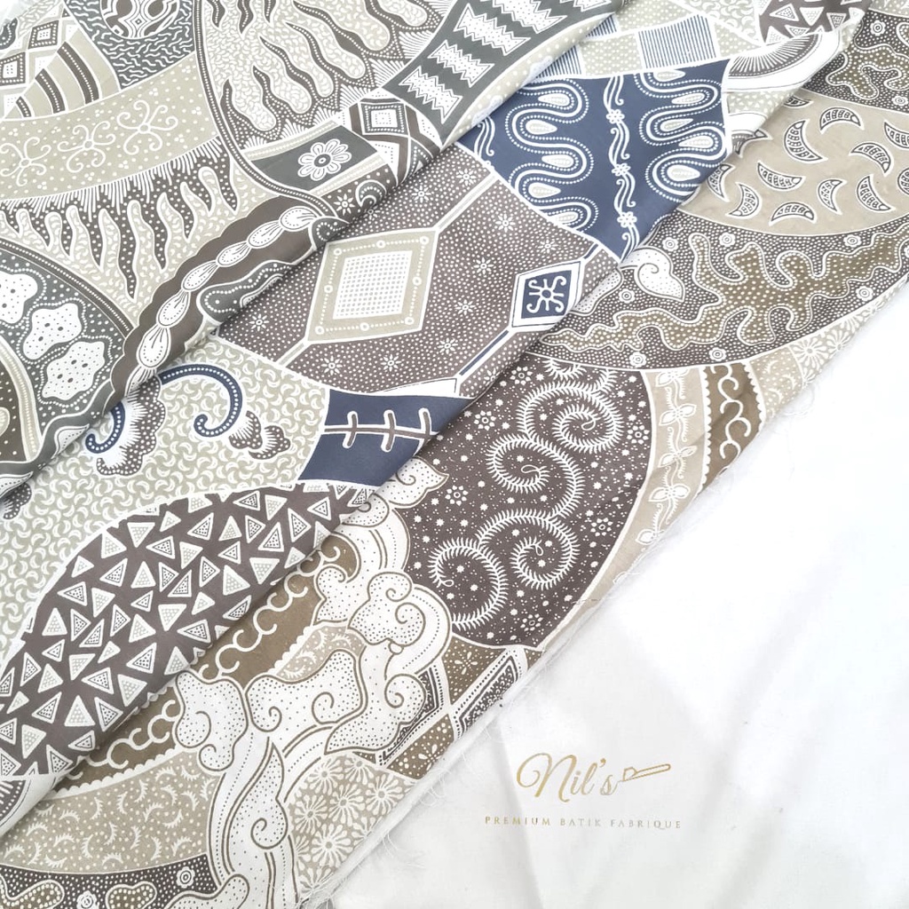 Kain Batik Modern Potongan Meteran Murah Warna Soft-Mosaic Series (1 Meter, 2 Meter)