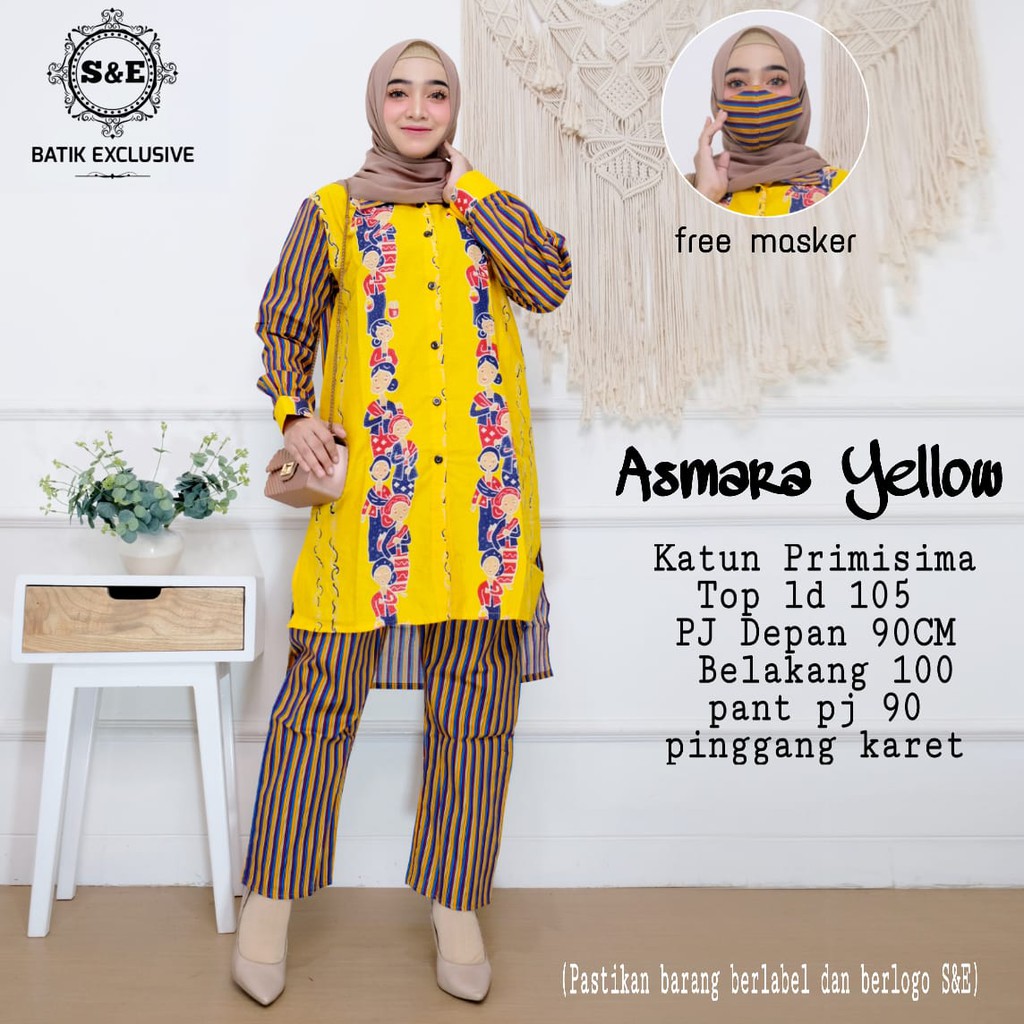 Baju batik wanita modern atasan batik kerja trendy batik wanita terbaru 2021 Asmara Set Batik Kerja 