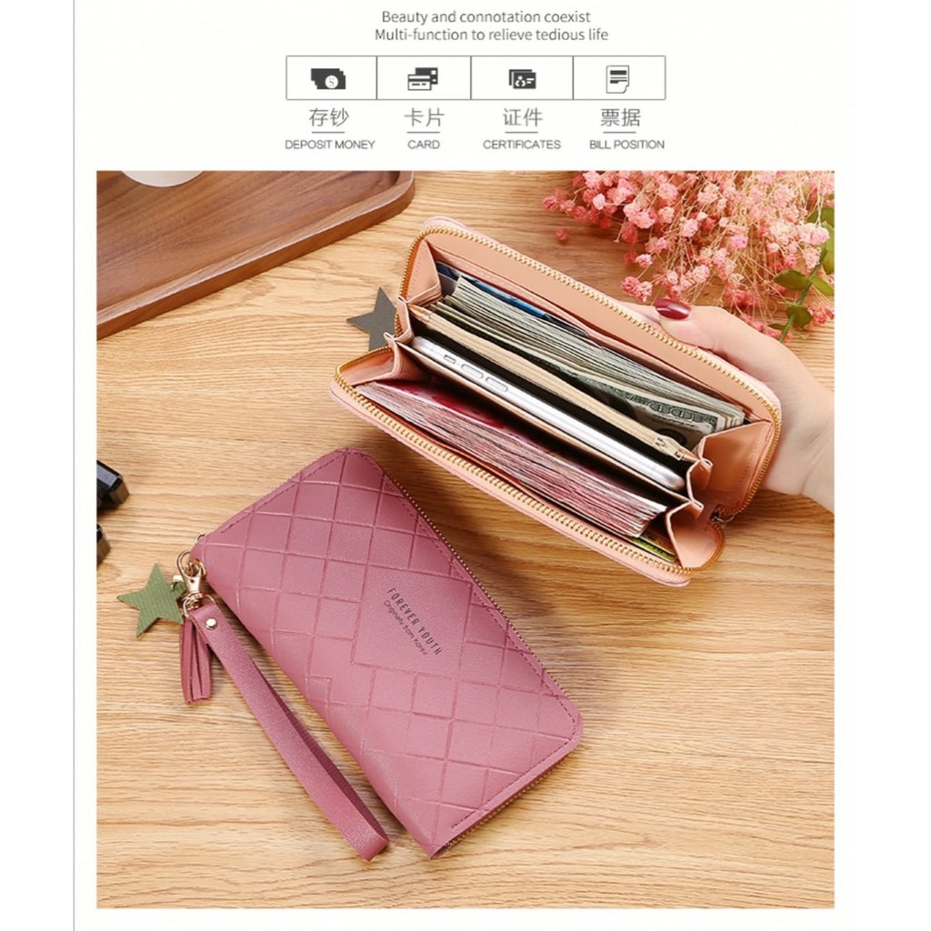 {FY} Dompet import Dompet Wanita Panjang/Dompet murah dompet pria wanita Real Pict Dompet Cantik