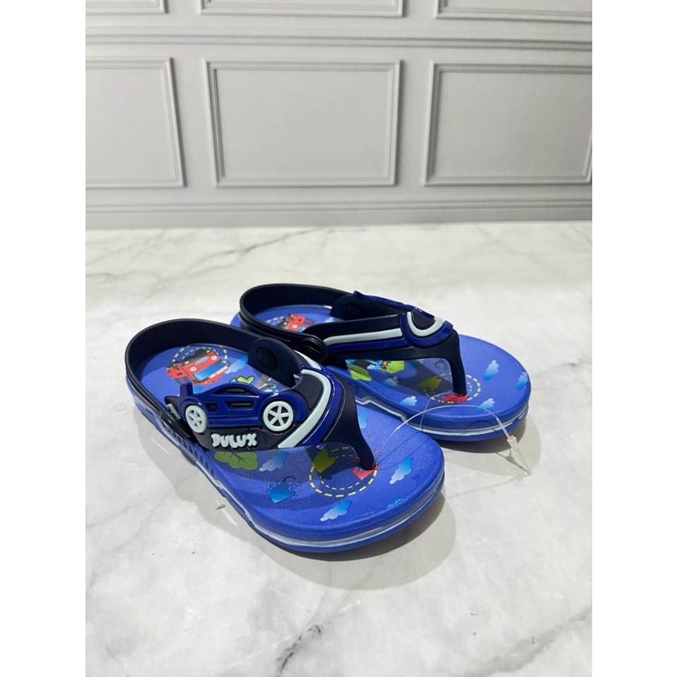 DX-193E Sandal Jepit Anak Laki Laki Karakter Mobil / Sandal Jepit Anak Cowok Tali Belakang Merek Dulux Size 20-25