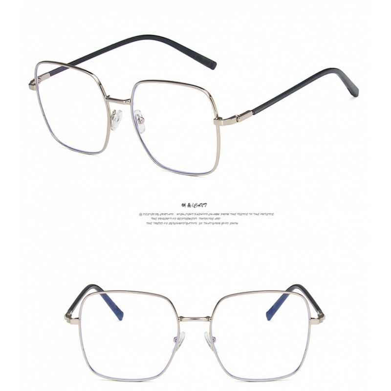 Metal Oversized Eyeglasses for Women Square Frames Fashion Candy Color