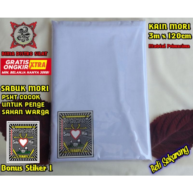 Sabuk Mori PSHT Kain Mori Sabuk Putih Sabuk Pendekar Pencak silat PRIMISIMA SUPER