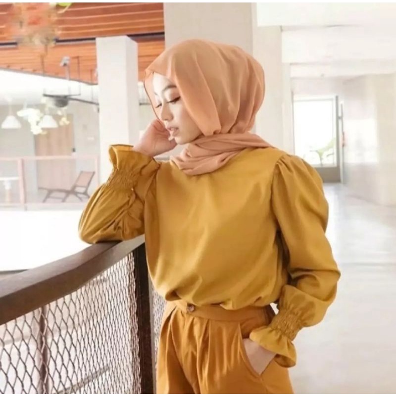 LARAS BLOUSE/atasan terbaru/blouse lengan balon/lucu/terlaris