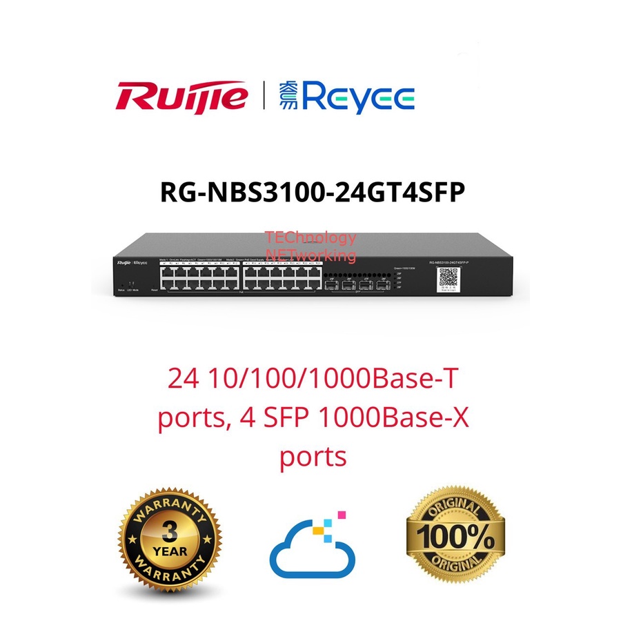 Ruijie RG-NBS3100-24GT4SFP 24-Port Gigabit with L2 Managed Switch