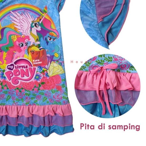 ➮ Baju Kaos Atasan T-Shirt Daster Dress Anak Little Pony DLPBB122517 - SIZE L, Dikirim Random ❉