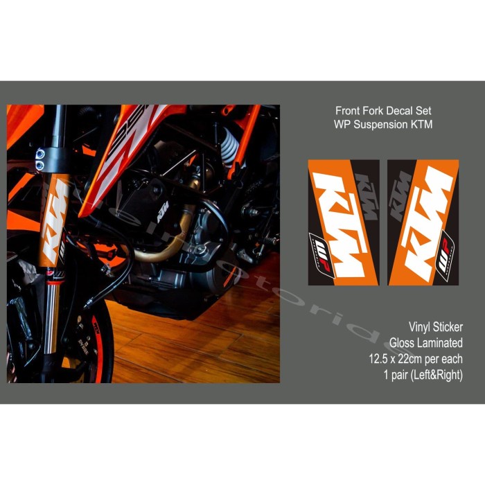 Unik Sticker Decal Set Cover Shock WP Suspension KTM Duke RC Motocross MX Murah
