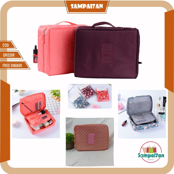 Tas Travel Pouch Organizer Storage 6 IN 1 Pouch Kosmetik Multifungsi Polos Murah COD TT-04-6IN1