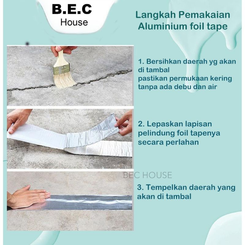 Anti Bocor Tape Anti Air Aluminium Foil Duct Tape Butyl Super Waterproof Tape/ butyl tape lem super kuat untuk pipa bocor ember