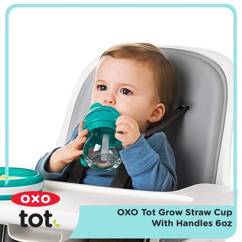 OXO TOT Grow Straw Cup With Handles 6oz / Botol Minum Bayi